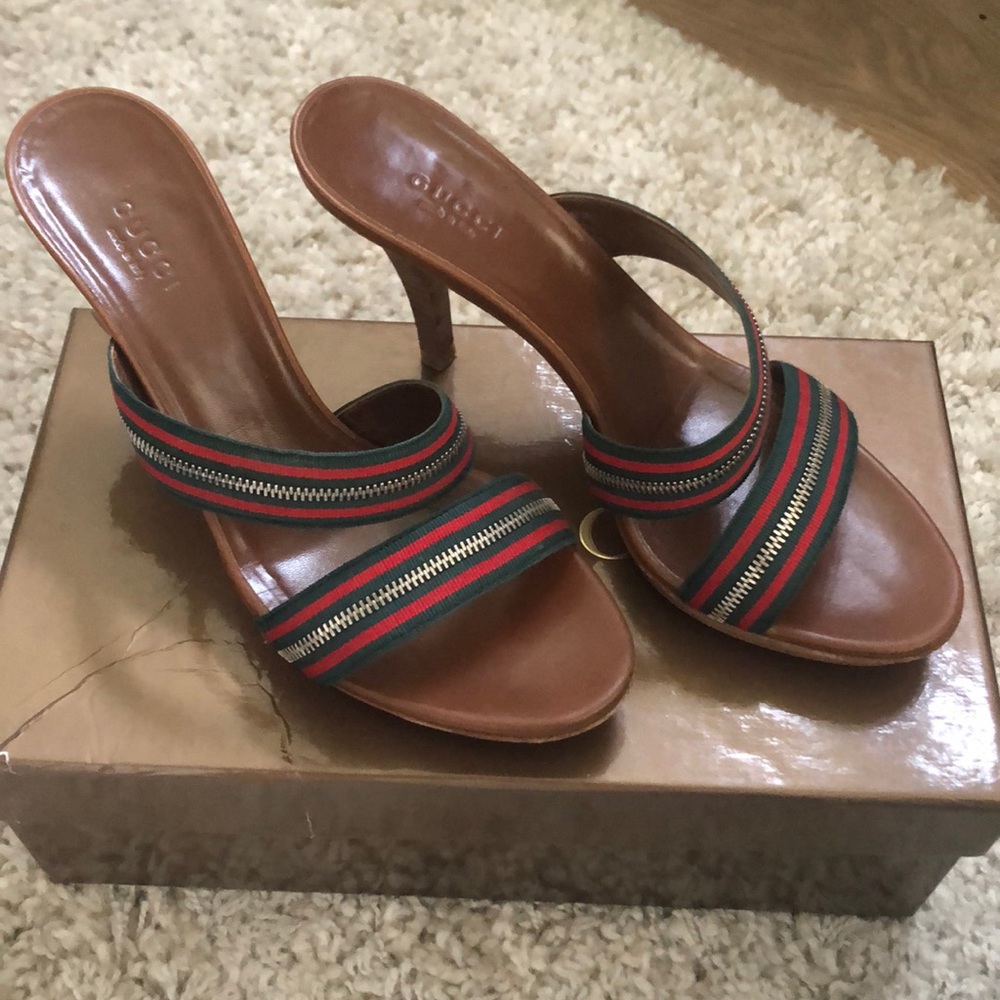 Gucci Zip Web heels 37